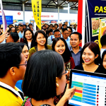**

A Malaysian researcher presenting an innovative R&D project idea to a diverse crowd at a bustling marketplace (like Pasar Seni). The researcher is using a tablet to showcase data, while the crowd looks engaged and supportive. Focus on vibrant colors, reflecting Malaysian culture. Include elements like "pitchIN" or "Mystartr" logos subtly in the background as banners or signs to denote a crowdfunding campaign. The overall atmosphere should be optimistic and energetic, symbolizing the power of community support for innovation.

**